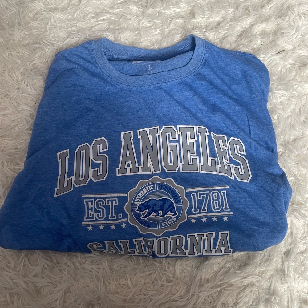 Blue Los Angeles Graphic T-Shirt